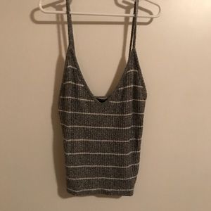 Grey & White Brandy Melville Tank Top